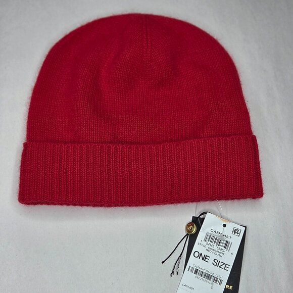 NWT Charter Club Unisex Bright Red Cashmere Hat OS
